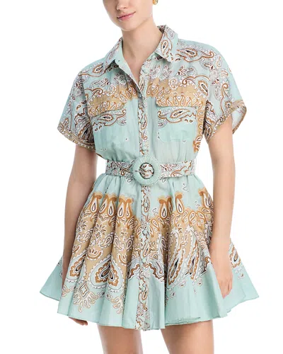 Hemant & Nandita Hemant And Nandita Belted Mini Dress In Blue Brown