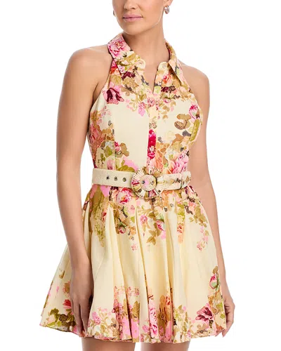 Hemant & Nandita Hemant And Nandita Belted Mini Shirtdress In Ivory Mix