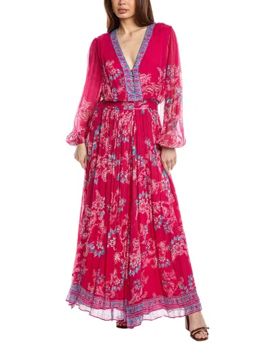 Hemant & Nandita Chiffon Maxi Dress In Pink