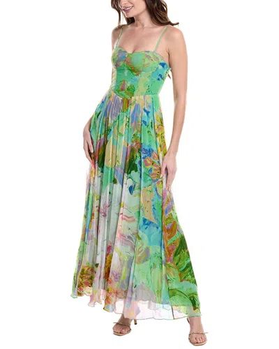 Hemant & Nandita Corseted Maxi Dress In Green