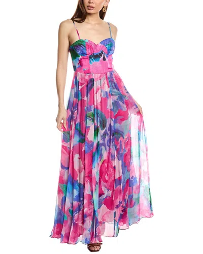 Hemant & Nandita Corseted Maxi Dress In Purple