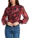 Hemant & Nandita Crimson Cowled Bodysuit In Red