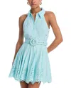 Hemant & Nandita Hemant And Nandita Eyelet Buckle Belt Mini Dress In Light Blue