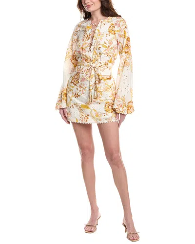 Hemant & Nandita Eyelet Shift Dress In White