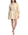 Hemant & Nandita Eyelet Shirtdress In Beige