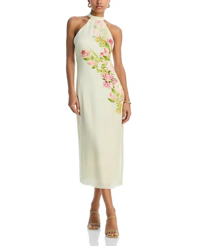 Hemant & Nandita Hemant And Nandita Floral Halter Midi Dress In Ivory