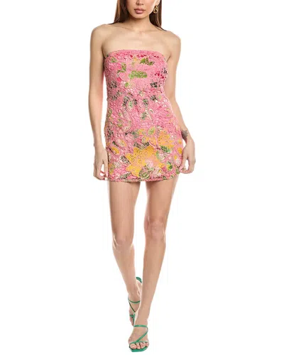 Hemant & Nandita Lace Mini Dress In Pink