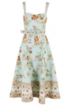 Hemant & Nandita Long Dress With Buckle Belt In Blue