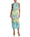 Hemant & Nandita Hemant And Nandita Printed Halter Midi Dress In Blue Floral