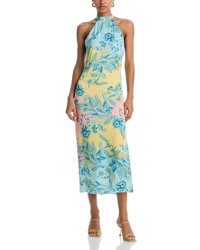 Hemant & Nandita Hemant And Nandita Printed Halter Midi Dress In Blue Floral