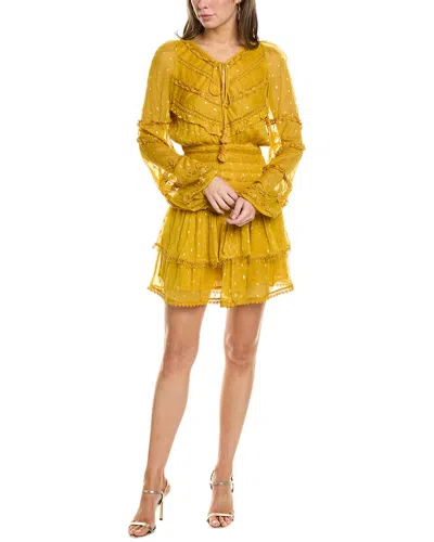Hemant & Nandita Solid Mini Dress In Yellow