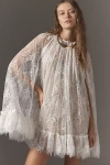 Hemant & Nandita Mini Cape With Slip In White