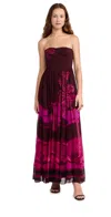Hemant & Nandita Long Dress Burgundy In Burgundy