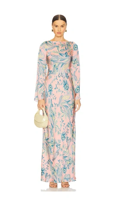 Hemant & Nandita Long Dress In Pink,blue