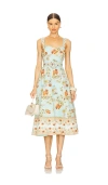 Hemant & Nandita Long Dress With Buckle Belt In Teal