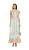 Hemant & Nandita Long Shirt Buckle Belt Dress In Blue