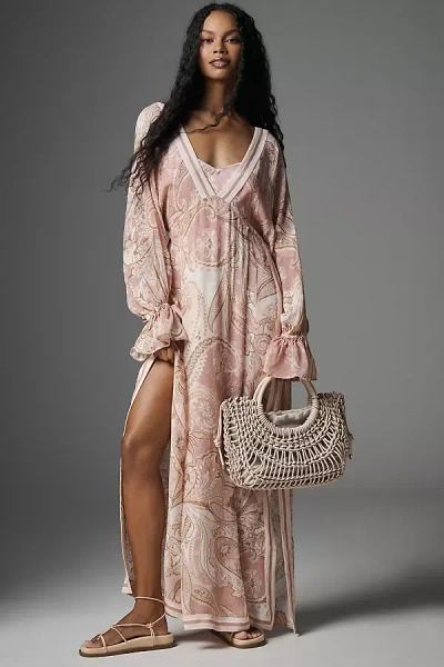 Hemant & Nandita Long-sleeve Maxi Dress In Pink