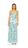 Hemant & Nandita Maxi Dress Blue Yellow Mix In Blue