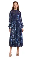 Hemant & Nandita Midi Dress With Tie Up Blue In Blue