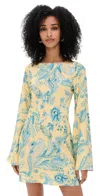 Hemant & Nandita Mini Bias Dress Blue Yellow Mix In Blue Yellow Mix