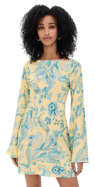 Hemant & Nandita Mini Bias Dress Blue Yellow Mix
