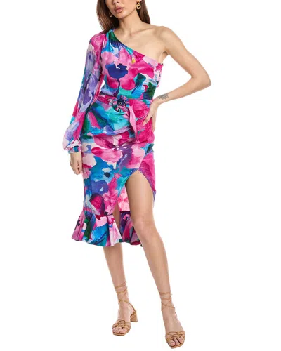 HEMANT & NANDITA ONE-SHOULDER MIDI DRESS