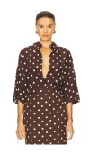 Hemant & Nandita Oversized Polka Dot Shirt In 棕色 & 白色