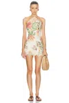 Hemant & Nandita Short Eyelet Dress Off White Floral In Off White Floral