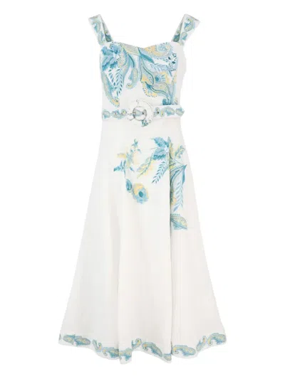 Hemant & Nandita Paisley-print Dress In White