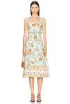 Hemant & Nandita Rohi Belt Longdress In Turquoise Mix