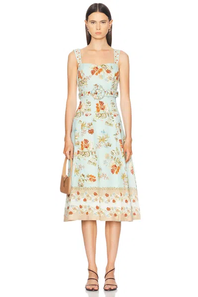 Hemant & Nandita Rohi Belt Longdress In Turquoise Mix
