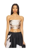 Hemant & Nandita Niru Runiruched Bustier Top In Black