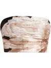 Hemant & Nandita Niru Runiruched Bustier Top In Neutrals