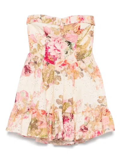 Hemant & Nandita Sama Mini Dress In Neutrals