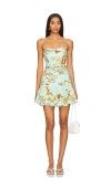 Hemant & Nandita Short Dress With Belt In Teal
