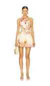 Hemant & Nandita Short Dress With Buckle Belt In 混象牙白