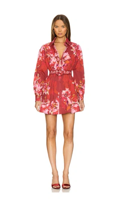 Hemant & Nandita Short Dress With Buckle Belt In 红色