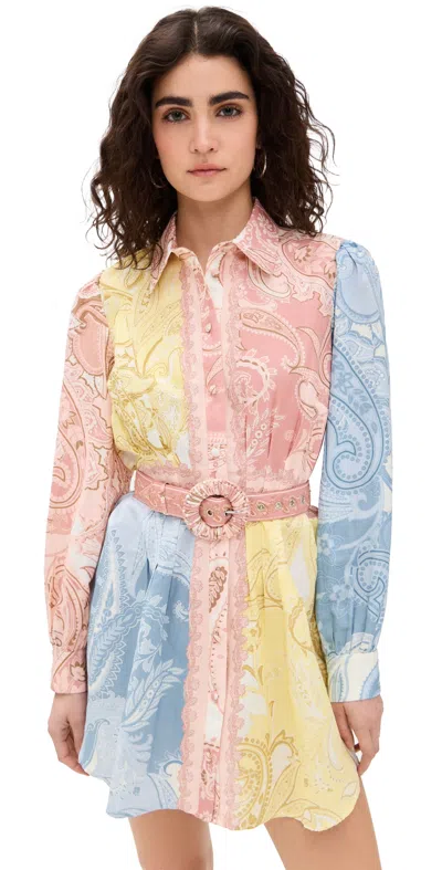 Hemant & Nandita Short Dress With Buckle Belt Multi