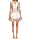 Hemant & Nandita Short Dress With Highlight Emb And Buckle Belt In Multi