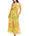 Hemant & Nandita Tiered Off-the-shoulder Maxi Dress In Green