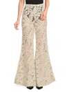 Hemant & Nandita Women's Crochet Flared Pants In Off White