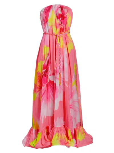 Hemant & Nandita Women's Strapless Floral Maxi Dress In Pink Floral