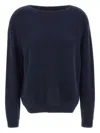 Hemisphere Boat-neck Cashmere Sweater In Blue