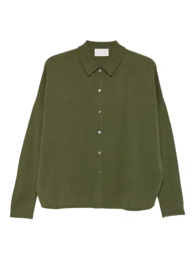 Hemisphere Button Cashmere Cardigan In Green