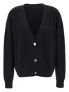 Hemisphere Button-fastening V-neck Cardigan In Black