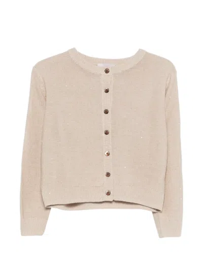 Hemisphere Buttoned Cardigan In Brown