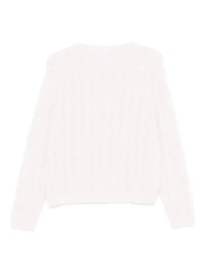 Hemisphere Cable-knit Crew-neck Sweater In White