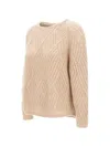 Hemisphere Cable-knit Diamond-pattern Sweater In Neutral