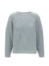 Hemisphere Cable-knit Diamond-pattern Sweater In Multi