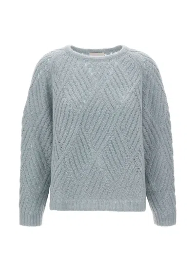 Hemisphere Cable-knit Diamond-pattern Sweater In Multi